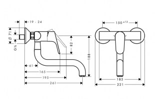 MONOMANDO COCINA PARED FOCUS HANSGROHE